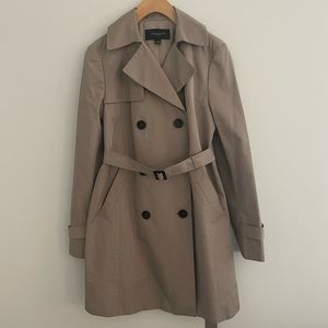 Ann Taylor Beige Trench Coat Size 0